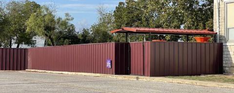 A section of new fence recently installed by the elementary playground area of Lometa School’s campus. The district is adding security and safety measures to be well above TEA standards. MASON HINES | DISPATCH RECORD