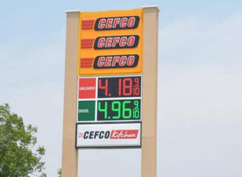 The price for diesel at a local gas station rose to just under $5 last week. Gasoline prices also are above $4 per gallon and increasing. mason hines | dispatch record