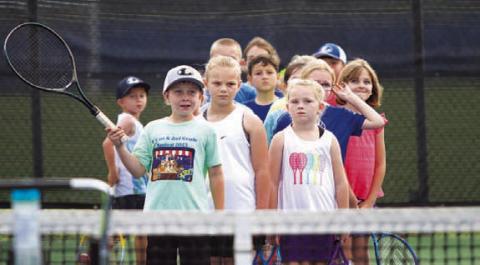 HUNTER KING | DISPATCH RECORD Campers wait in line for the next drill to start.