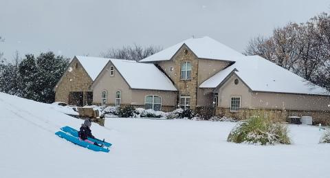 Rylie and PJ Wood sled at Fawn Acres. 
