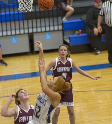Juliana Dwamena (#12) scored a varsity career high on Tuesday against Brownwood. 