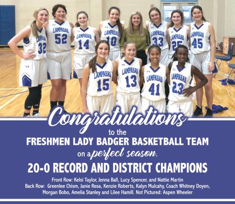 The Lady Badger freshmen went undefeated through 20 games. 