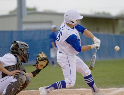 Keagan Richardson, shown batting in a previous game, had a season-high three RBIs on Friday. 