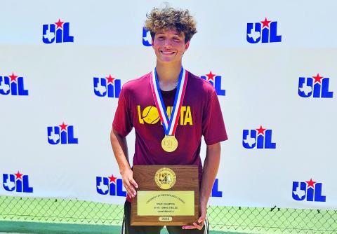 Ivan Douwsma holds up his state championship plaque. COURTESY PHOTO | FRANK REYES III