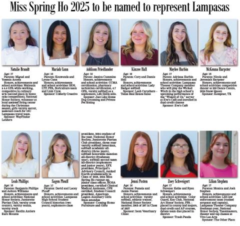 Miss Spring Ho 2025 to be named to represent Lampasas