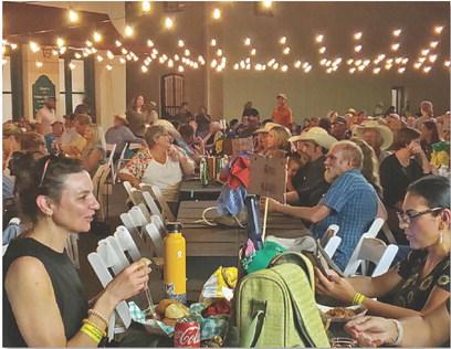 A good crowd gathered in front of the Lampasas County Museum on Saturday night to enjoy the museum’s Western Night on Western Street Dance. COURTESY PHOTO | SHERRY BOULTINGHOUSE