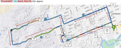 Following the same route that was added in recent years, the 10K includes the steep hills of West Sixth Street and CR 1020 and CR 1025 on the outskirts of Lampasas.