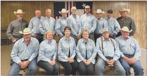 Lampasas County Farm Bureau directors, top row from left, are P.R. Cline, Dr. Rusty Calk, Benton Floerke, Dale Postel, Dr. Steve Forsythe, Heston McBride, Stephen Ruzicka, President Mike Hail and Jim Spivey. Bottom row are directors Wade Chapman, Janet Machen, Patsy Stoneham, Donnis Self, Tim Walker and Mickey Edwards, who also serves as District 8 Texas Farm Bureau director. courtesy photo