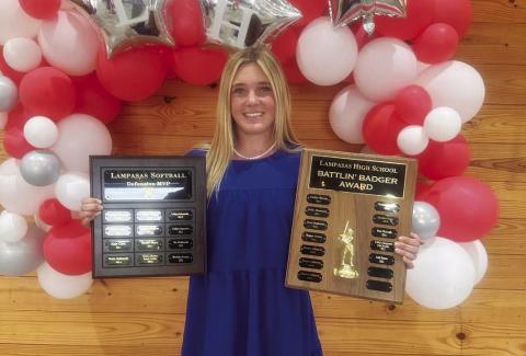 COURTESY PHOTO Brady Burton was named the Battlin’ Badger and the Defensive MVP for Lampasas.