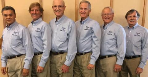 Hims of Praise members are, from left, Bill Yick, Zane Lancaster, Trent Lancaster, Jim Rutland, Bryon Alexander and Clark Corbin. COURTESY PHOTO