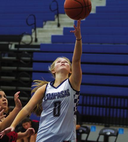 HUNTER KING | DISPATCH RECORD Addison Borchardt goes up for a layup. The Lady Badgers played their first summer league games Monday. They will play every Monday in June at the high school gym.