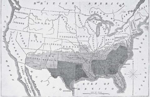 A map of the divided South appeared in Harper’s Weekly. “The light tint on the map shows the territory which since [October 1961] has been conquered by our forces, amounting to at least one half of the original Confederacy. And the half which has been left has, as the reader will perceive, been entirely cut into two separate sections by our possession of the Mississippi and our victories in East Tennessee” -- Harper’s Weekly, March 19, 1864.