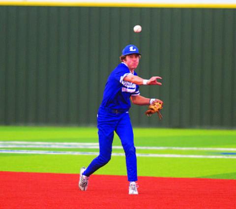 HUNTER KING | DISPATCH RECORD Owen Stubbs throws to first base to record an out during last Friday’s game against Jarrell.
