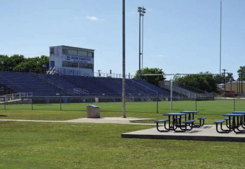 ERICK MITCHELL | DISPATCH RECORD The 2026-2027 school district budget will need to include some money for repairs at Badger Field, which Superintendent Dr. Chane Rascoe said may make it tough to provide across-theboard pay raises for staff. Currently a deficit of close to $1.1 million is projected for the next fiscal year.