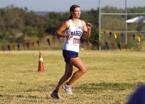 Macy Patterson finished 43rd in the varsity girls’ race on Tuesday in Marble Falls. HUNTER KING | DISPATCH RECORD