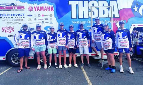 COURTESY PHOTO | LESLEY SANCHEZ Members of the Lampasas Fishing Team pose for a photo during an event during the season.