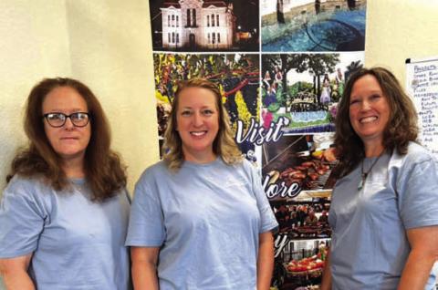 The Lampasas County Chamber of Commerce and Visitor Center staff is composed of, left to right, Jan Rogers, Melissa Unger and Tasha Bates. COURTESY PHOTO