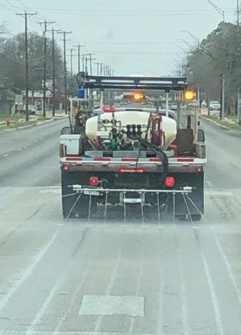 Public Information Officer Lisa Tipton said the TxDOT Brownwood District begins each winter season fully stocked with brine tanks and bulk salt on hand so crews are prepared to treat roadways if freezing temperatures are expected. court esy photo | texas depart ment of highways brownwood district