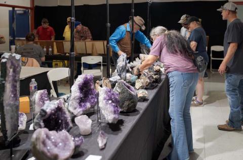 Amethyst geodes sparkled on display at the Lampasas Indian Artifact &amp; Mineral and Gem Show last weekend. Artifact, mineral and gem enthusiasts came from across the state to view the collections presented. GABRIELA SANGACHE |DISPATCH RECORD