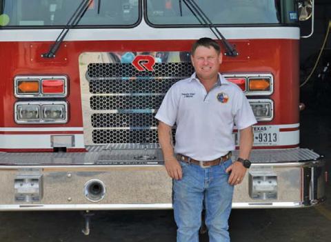 Justin Martin started as a volunteer firefighter with the Lampasas department as a high school student. He has been with the Kempner Volunteer Fire Department since 2009. erick mitchell | dispatch record