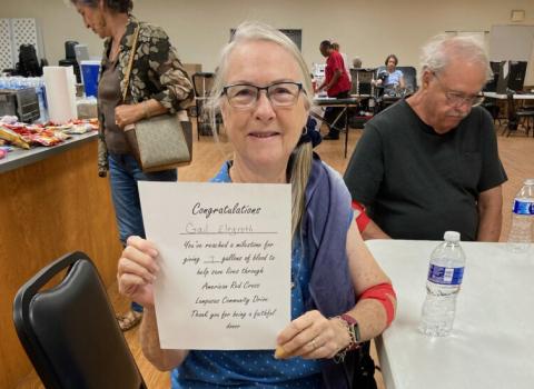 Gail Eltgroth has donated a total of seven gallons in American Red Cross blood drives. courtesy photo