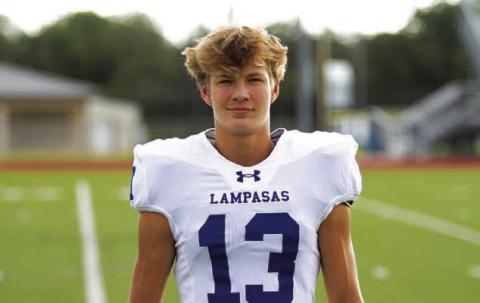 Name: Trent Rogers Class: Junior Sport: Football and Track Favorite Teacher or Coach: Coach Vanliew Favorite Place in Lampasas: Storm’s One Person You Look Up To: My dad Main Goal This Season: Five interceptions
