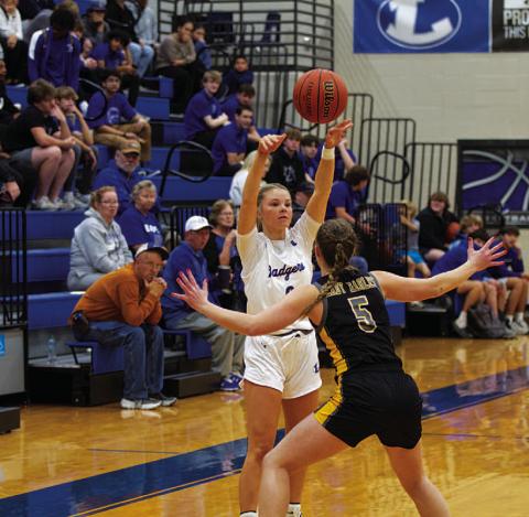 Addison Borchardt was her team’s leading scorer against Goldthwaite. HUNTER KING | DISPATCH RECORD