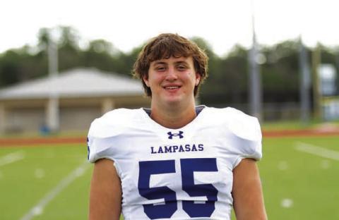 Name: Carter Toups Class: Senior Sport: Football and Track Favorite Teacher or Coach: Coach Cottle Favorite Place in Lampasas: Storm’s One Person You Look Up To: God Main Goal This Season: Become a bigger leader