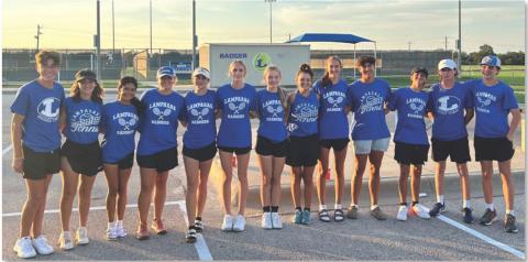 COURTESY PHOTO | KENNETH PEISER The Lampasas tennis team poses for a photo after their victory over Copperas Cove.