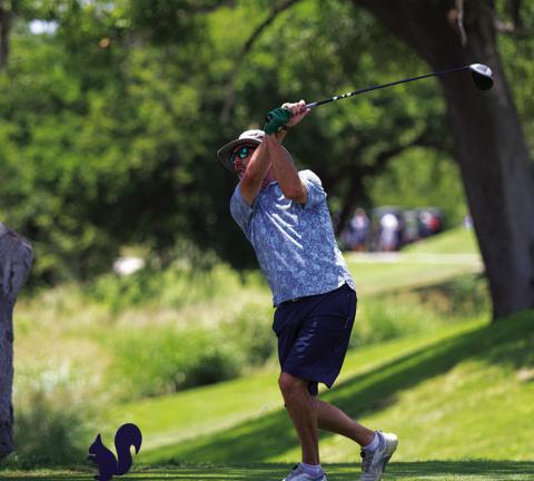 HUNTER KING | DISPATCH RECORD Shane Baxter tees off on the first hole at Hancock Park Golf Course.