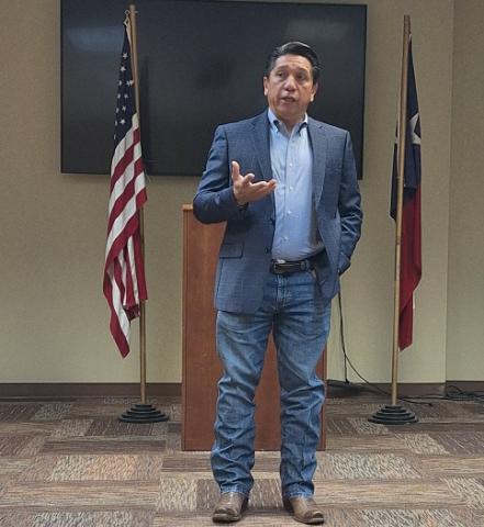 Raul Reyes was in Lampasas last week to speak to the Texas First Conservative Alliance gathering at the Lampasas County Office Building conference room. dianne mouw | courtesy photo