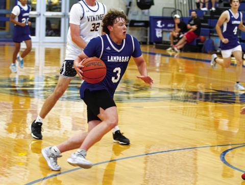 HUNTER KING | DISPATCH RECORD Aidan Nuckles competed all summer, and he has become a leader for the Badgers on the court.
