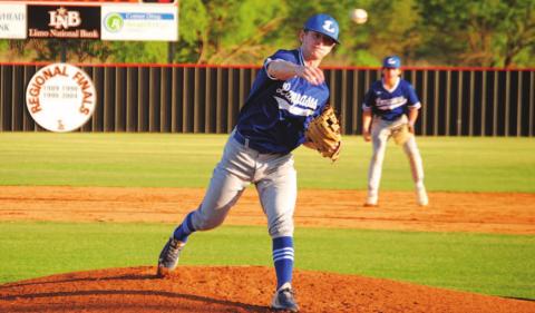 Carson Bekker releases a pitch during his start against the Llano Yellowjackets on Tuesday night. HUNTER KING | DISPATCH RECORD
