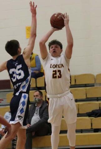 Braden Ramirez takes an outside shot in a previous game. EMILY ANDRADE | LOMETA ISD YEARBOOK