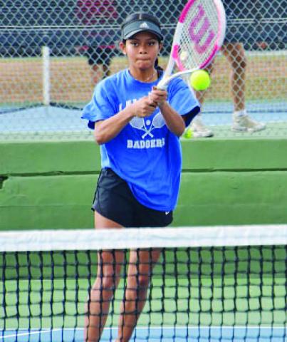 Sam Lopez swings through a backhand shot at the tournament. COURTESY PHOTO | KENNETH PEISER