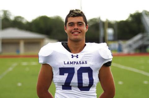 Name: Jeremiah Peters Class: Junior Sport: Football, Track and Wrestling Favorite Teacher or Coach: Coach Cleavinger Favorite Place in Lampasas: Golf Course One Person You Look Up To: My dad Main Goal This Season: Get better