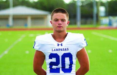 Name: Brayden Crook Class: Junior Sport: Football and Powerlifting Favorite Teacher or Coach: Coach Brister Favorite Place in Lampasas: Whataburger One Person You Look Up To: My father Main Goal This Season: Make a deep playoff run