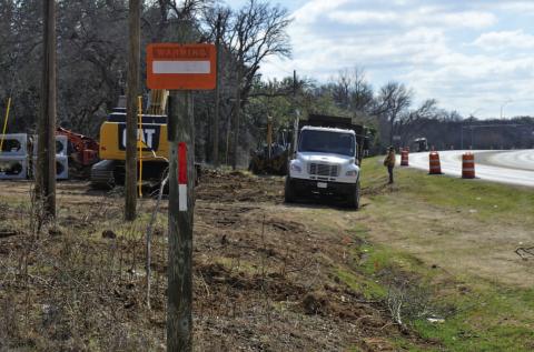 ERICK MITCHELL | DISPATCH RECORD Contract workers have begun a drainage project for the Texas Department of Transportation along South U.S. Highway 281. This initial work is part of an extended TxDOT project designed to improve safety and mobility along the highway from the Burnet County line through the area where the Hostess House sits.