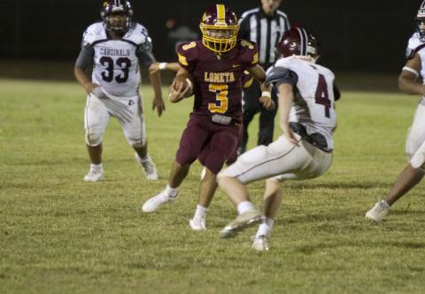 Alonso Caso tries to move past a Lingleville defender during the season-opener for the Hornets last Thursday. HUNTER KING | DISPATCH RECORD