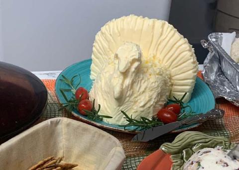 Sheri Stone recreated the butter turkey that Kathryn Butler used to make for many, many years for the L-M Garden Club’s Thanksgiving feast. courtesy photo