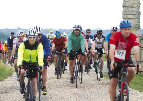 HUNTER KING | DISPATCH RECORD Volunteer riders take off on their 50- or 25-mile rides from Lometa.