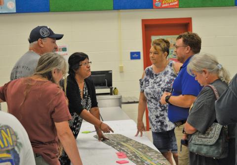 Lampasas County residents voiced concerns during Thursday’s meeting over U.S. Highway 190 expansion plans proposed by the Texas Department of Transportation. erick mitchell | dispatch record