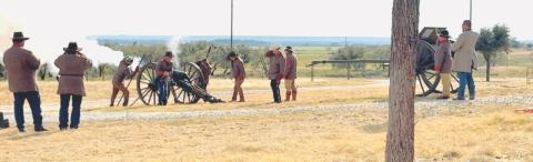 Saltworks Camp No. 2353 artillery battery demonstrates live fire with “The Judge” at the recent Sons of Confederate Veterans Camp Muster event. Cheryl Lauw | courtesy photo