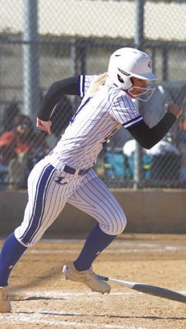 Bre Quarles sprints out of the box after laying down a sacrifice bunt. HUNTER KING | DISPATCH RECORD