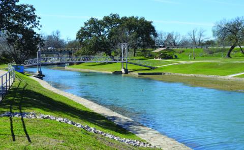 ERICK MITCHELL | DISPATCH RECORD The sun shines over Sulphur Creek at W.M. Brook Park. This location, along with the FM 580 Sports Park, are two venues in demand from 2024 solar eclipse travelers looking for the perect spot to witness the once-in-a-lifetime event. The city has seen an uptick in campsite reservations for the April 8 eclipse.