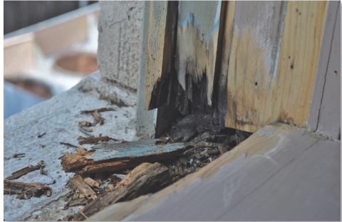 Windowsills like this one have deteriorated over time and have been one of the focal points of the courthouse restoration project. ERICK MITCHELL | DISPATCH RECORD