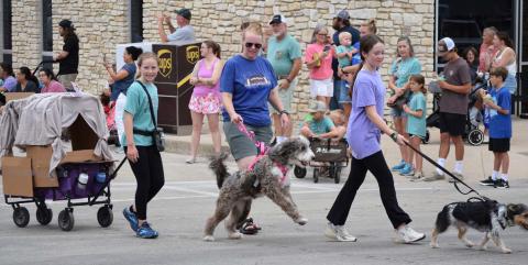 The promenade of pets includes all types of friendly animals. Pets and their owners are encouraged to wear a costume in conjunction with the festival theme. FILE PHOTO