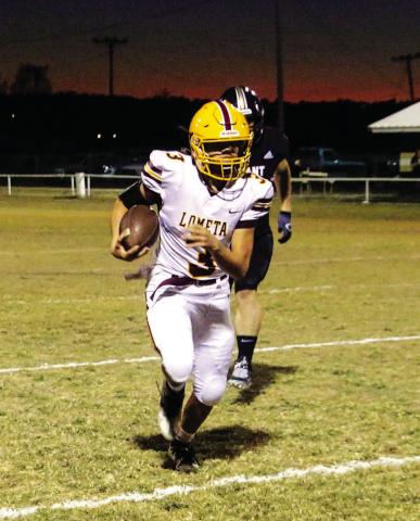 Jordan Livesay runs the ball during Friday’s game with Evant. COURTESY PHOTO | MEGAN LUSTY