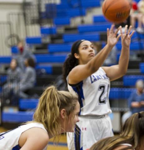 Rachel Myles shoots a free throw in the Lady Badgers’ 47-30 home victory over Lake Belton last week. JEFF LOWE | DISPATCH RECORD