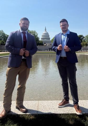 COURTESY PHOTO At left, Chris McNutt, president of Texas Gun Rights, poses for a photo in Washington, D.C. alonside Kyle Rittenhouse. Both McNutt and Rittenhouse will be in Lampasas on Tuesday at 5:30 p.m. Rittenhouse serves as the Texas Gun Rights’ partnership director and firearms instructor.